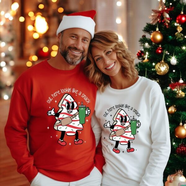 Boojee Out Here Lookin Like A Snack Couple Matching Christmas Sweatshirt Product Photo 1