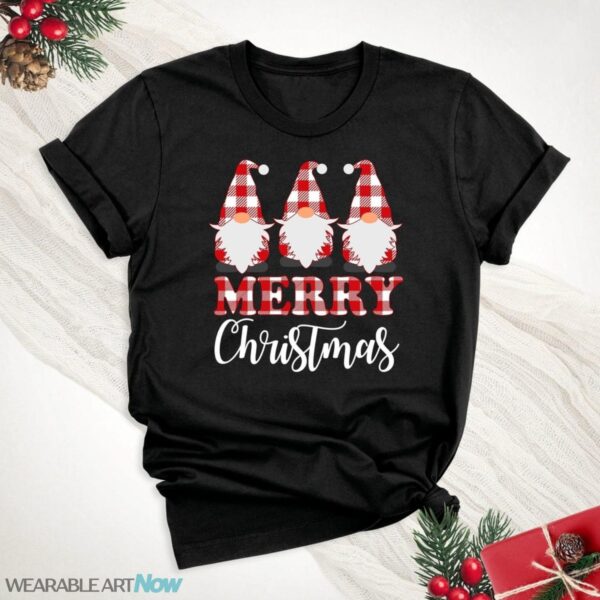 Buffalo Plaid Three Gnomes Christmas Shirt Product Photo 1