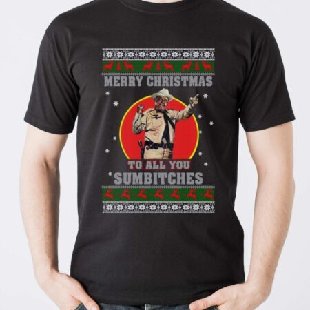 Buford T Justice Merry Christmas To Sumbitches Xl Black T-shirt - Men T-Shirt