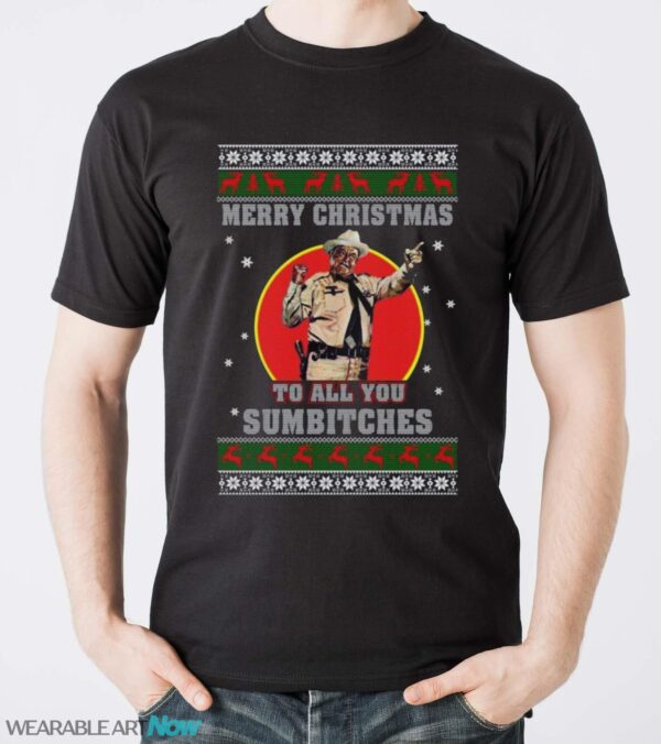 Buford T Justice Merry Christmas To Sumbitches Xl Black T-shirt - Men T-Shirt