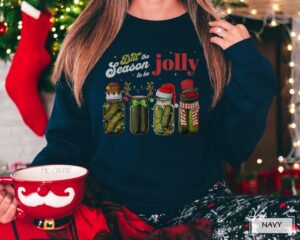 Canned Pickles, Dilt The Season To Be Jolly Christmas Sweatshirt Product Photo 2