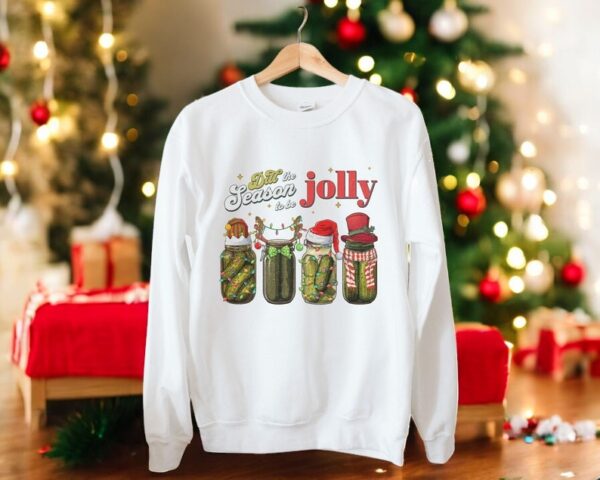 Canned Pickles, Dilt The Season To Be Jolly Christmas Sweatshirt Product Photo 1