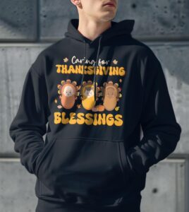 Caring For Thanksgiving Blessings Mother Baby NICU Nurse Shirt Gift - Men Black Hoodie