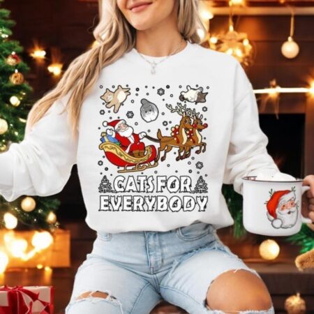 Cats For Everybody Christmas Sweatshirt Product Photo 1