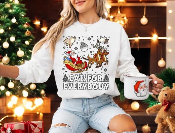 Cats For Everybody Christmas Sweatshirt Product Photo 1