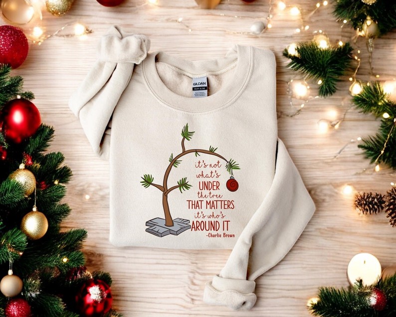 Charlie Brown Christmas Tree, It's Not What's Under The Matters Christmas Sweatshirt Product Photo 2