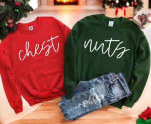 Chest And Nuts Couples Christmas Matching Christmas Couple Shirt Product Photo 2