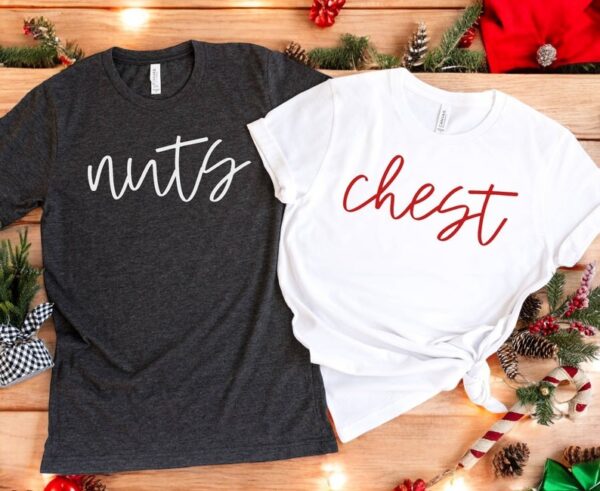 Chest And Nuts Couples Christmas Matching Christmas Couple Shirt Product Photo 1