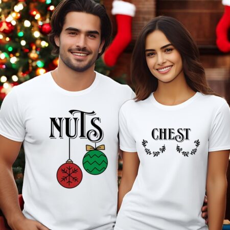 Chest And Nuts Matching Christmas Couple Shirt Product Photo 1