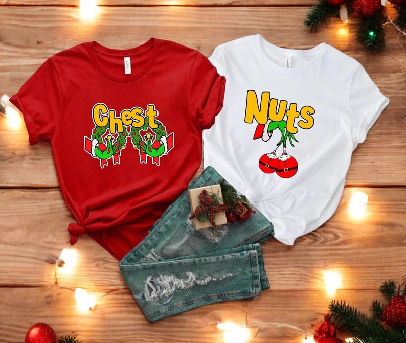 Chest Nuts Christmas Couples Matching Sweatshirts Product Photo 2