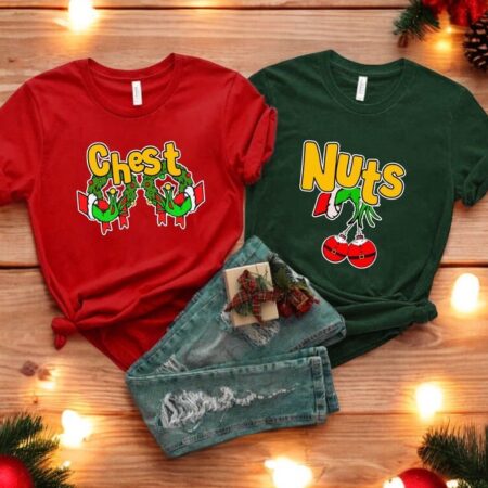 Chest Nuts Christmas Couples Matching Sweatshirts Product Photo 1