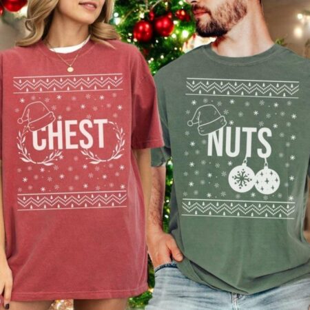 Chest Nuts Couples Christmas Shirts Funny Product Photo 1