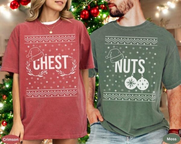 Chest Nuts Couples Christmas Shirts Funny Product Photo 1