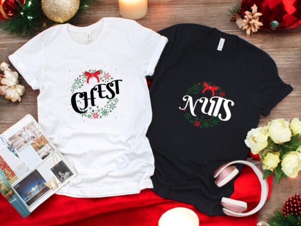 Chest Nuts Floral Couple Matching Christmas Shirt Product Photo 1