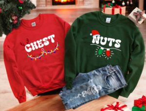 Chest Nuts Led Christmas Couples Matching Sweatshirts Product Photo 2