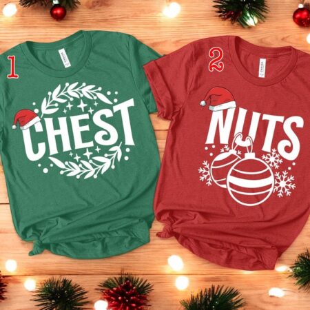 Chest Nuts Merry Christmas Matching Christmas Couple Shirt Product Photo 1