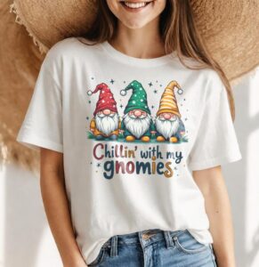 Chillin’ with my gnomies Christmas Shirt Product Photo 4