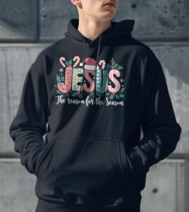 Christian Jesus The Reason Xmas Holiday Season Christmas Shirt Gift - Men Black Hoodie