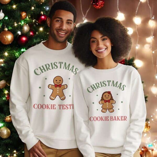 Christmas Cookie Baker Christmas Couple Matching Sweatshirt Product Photo 1