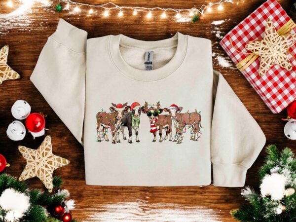 Christmas Cow Farm Chirstmas Sweatshirt Product Photo 1