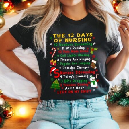 Christmas Nurse Shirt, Funny 12 Days Of Nursing Sweatshirt Product Photo 1