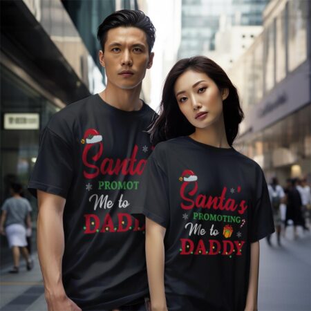 Christmas Pregnancy Announcement New Dad Mom Gift T-Shirt Product Photo 1