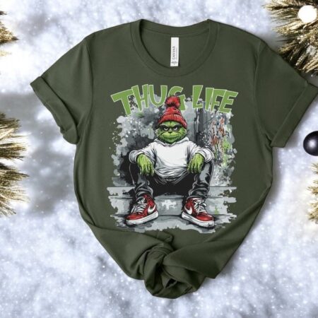 Christmas Thug Life Grinch Christmas Sweatshirt Product Photo 1