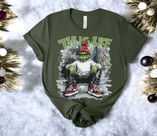 Christmas Thug Life Grinch Christmas Sweatshirt Product Photo 1