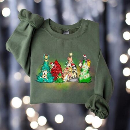 Christmas Tree Cat Sweatshirt Product Photo 1