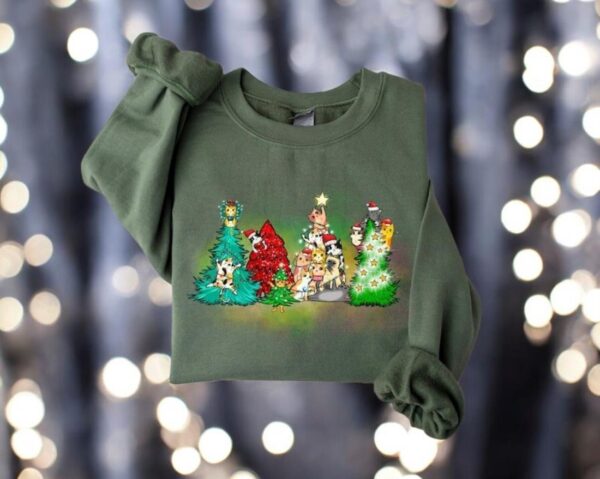 Christmas Tree Cat Sweatshirt Product Photo 1