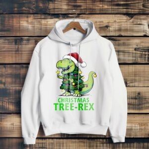 Christmas Tree REX Shirt, Hoodie, Christmas Sweatshirt - White Hoodie