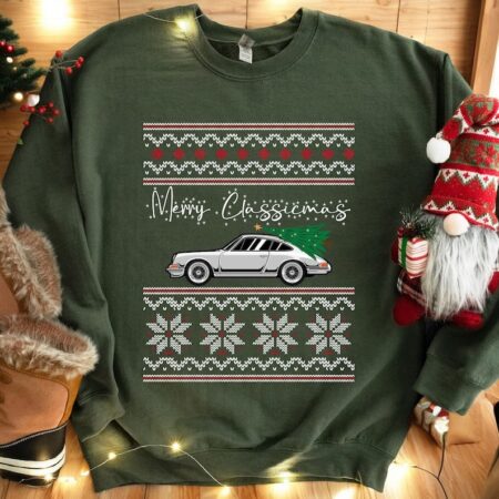 Classic Sports Car Christmas Sweatshirt Product Photo 1