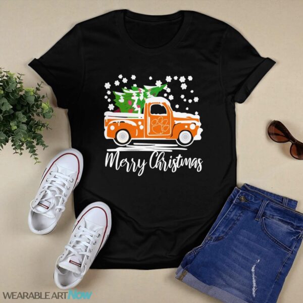 Clemson Tigers Vintage Car Merry Christmas T-Shirt Sweatshirt Hoodie Product Photo 1