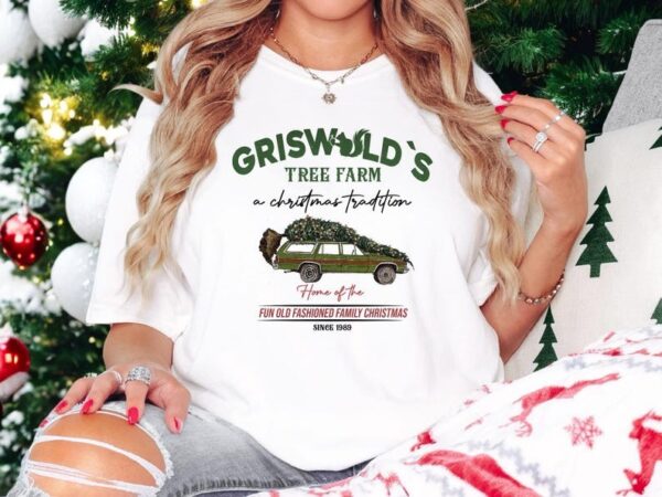 Comfort Colors Griswold Christmas Tree Farm, Vacation Christmas Sweatshirt Product Photo 1