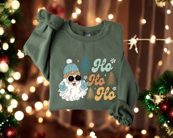 Cool Santa Ho Ho Ho Christmas Sweatshirt Holiday Gift Product Photo 1