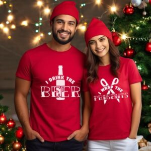 Couples Christmas Shirts I Drink The Beer I Wrap Presents Product Photo 3