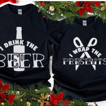 Couples Christmas Shirts I Drink The Beer I Wrap Presents Product Photo 1