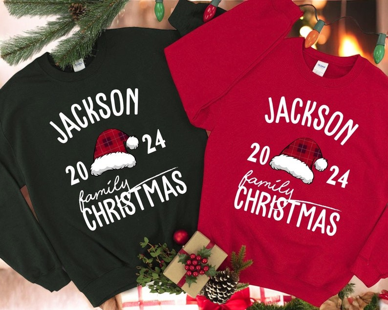 custom name family christmas 2024 Matching Christmas Couple Sweatshirt Product Photo 2