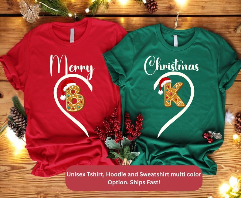 Custom Name Family Merry Christmas Couple Matching Shirt Product Photo 2