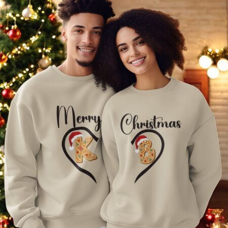 Custom Name Family Merry Christmas Couple Matching Shirt Product Photo 1