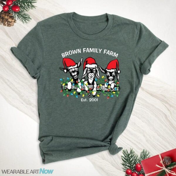 Custom Number Christmas Family Goat T-Shirt Product Photo 1