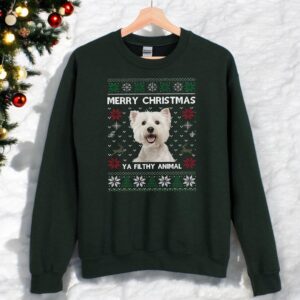 Custom Photo Ya Filthy Animal Dog Ugly Christmas Sweatshirt Product Photo 3