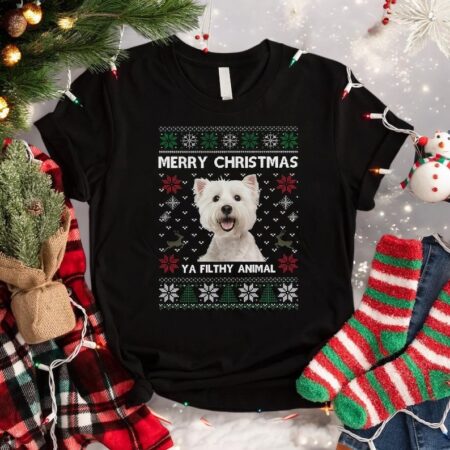 Custom Photo Ya Filthy Animal Dog Ugly Christmas Sweatshirt Product Photo 1