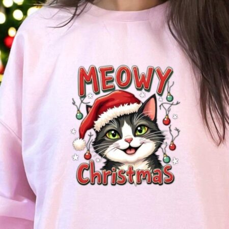 Cute Cat Christmas Sweatshirt Product Photo 1