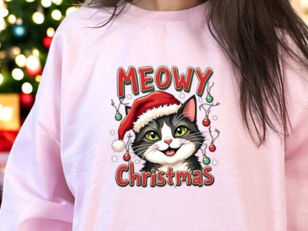 Cute Cat Christmas Sweatshirt Product Photo 1