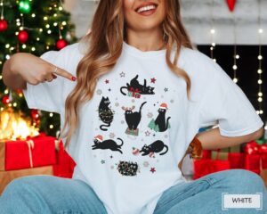 Cute Cat Merry Christmas Sweatshirt Product Photo 3