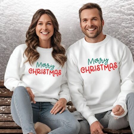 Cute Couples Christmas Couple Matching Christmas Sweatshirts Product Photo 1