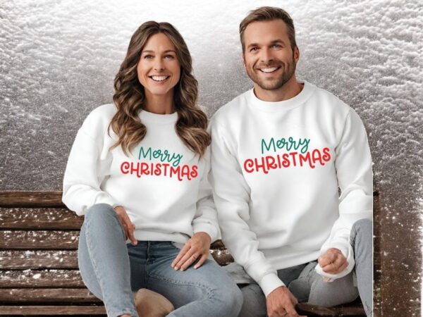 Cute Couples Christmas Couple Matching Christmas Sweatshirts Product Photo 1