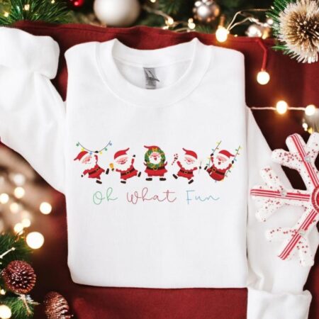 Cute Santa Claus Oh What Fun Santa Christmas Sweatshirt Product Photo 1