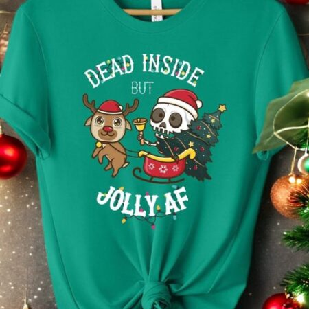 Dead Inside But Jolly AF Christmas Sweatshirts Product Photo 1